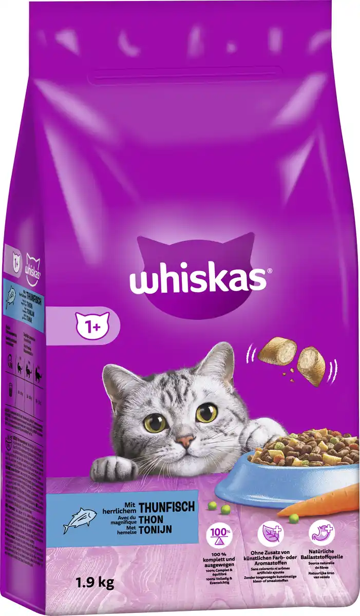 Bild 1 von Whiskas Trockenfutter Adult 1+ mit Thunfisch 1,9 kg