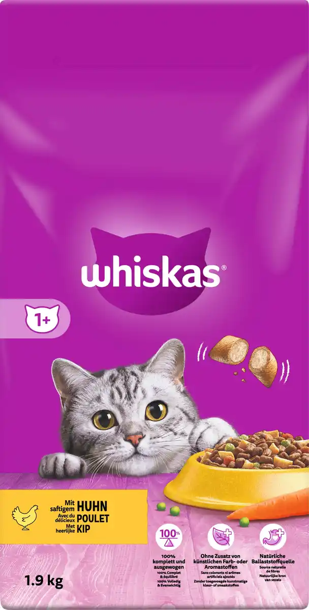 Bild 1 von WHISKAS® Beutel Trocken Adult 1+ mit Huhn 1,9 kg 1,9 kg