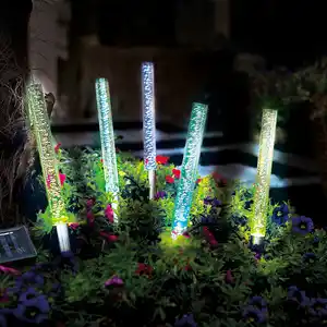 I-Glow LED-Solar-Gartensticks 5er