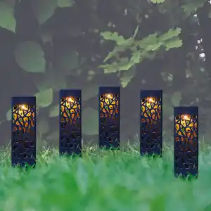 I-Glow LED-Solar-Gartenfackeln 5er