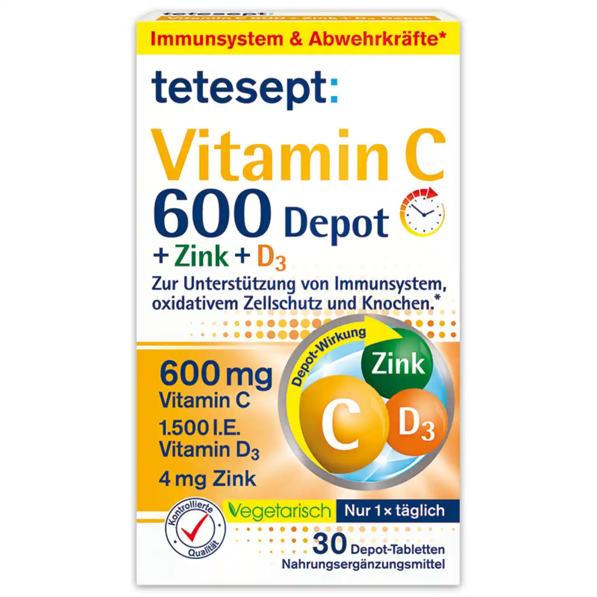 Bild 1 von Tetesept Vitamin C 600 Depot + Zink + D3