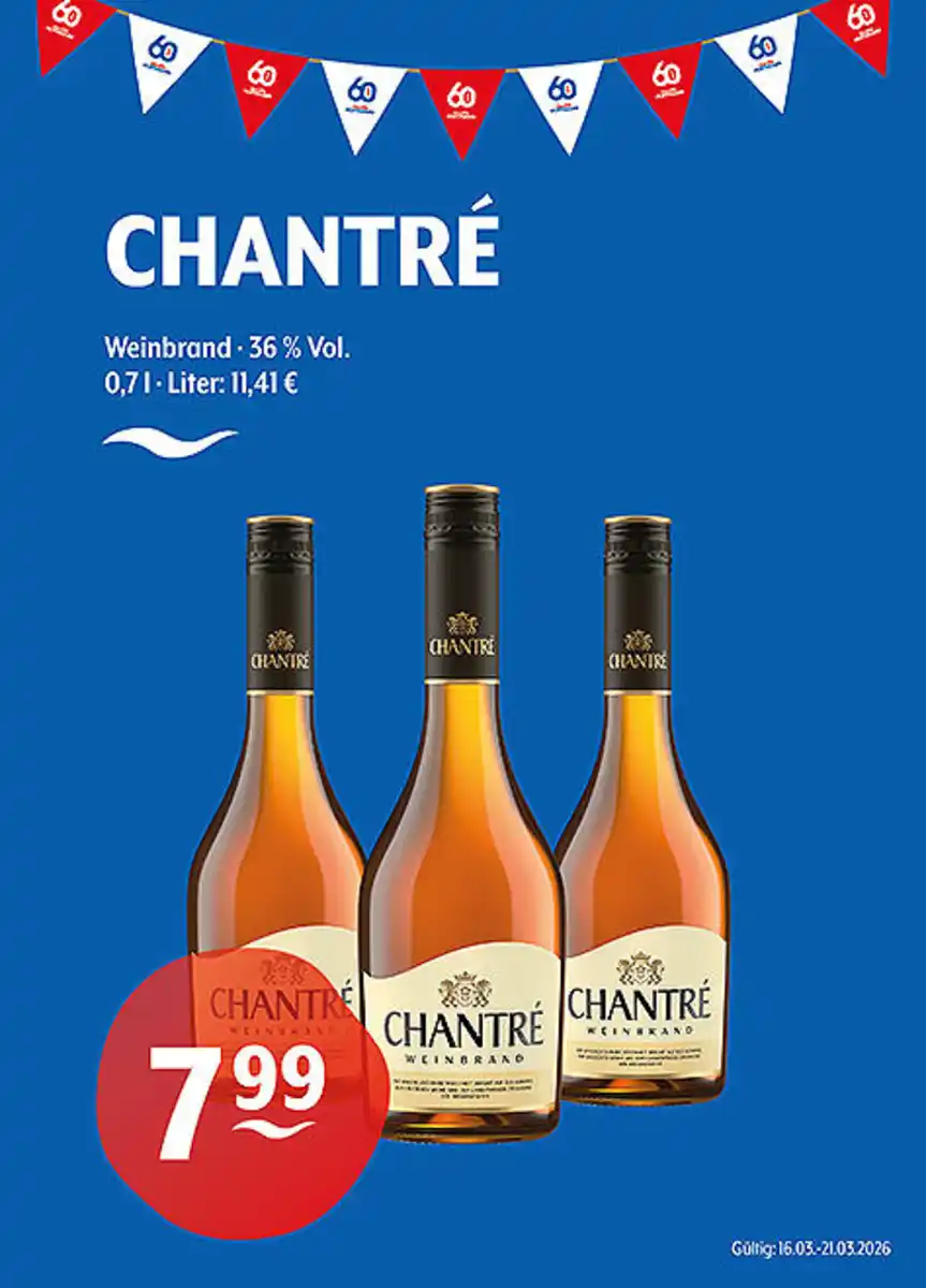 Bild 1 von CHANTRÉ Weinbrand 36 % Vol.