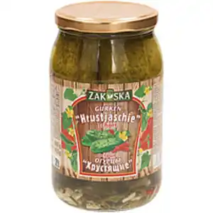 Eingelegte Gurken "Hrustjaschie", scharf