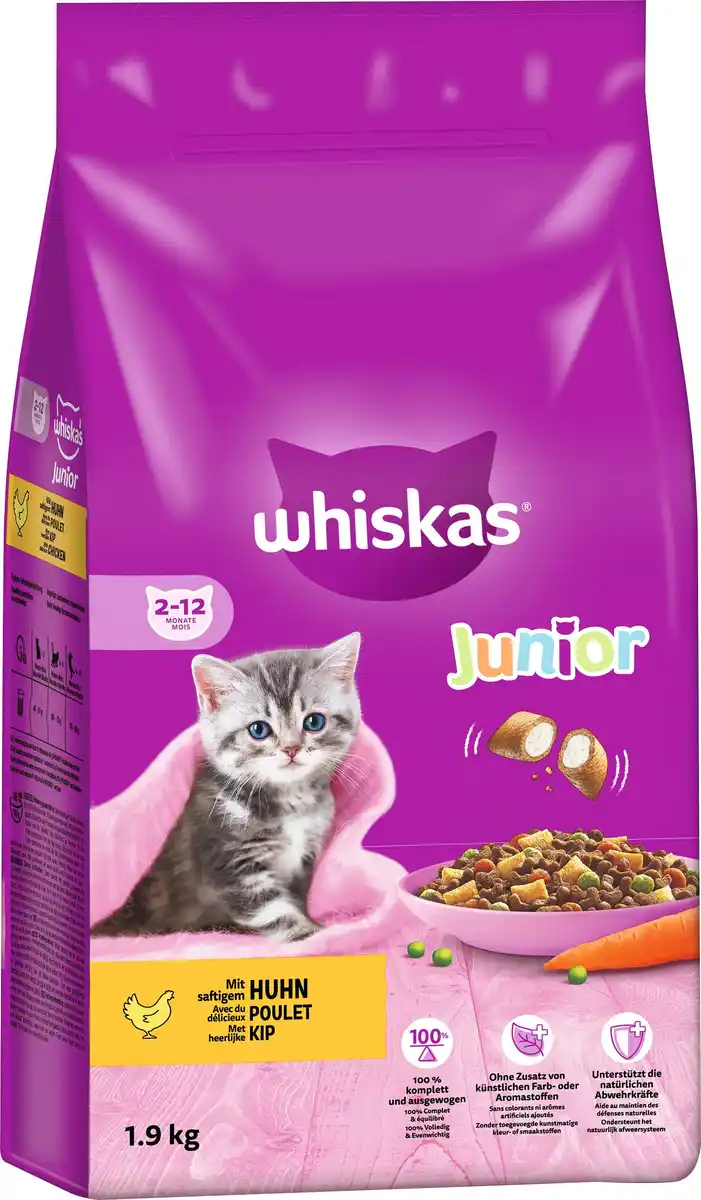 Bild 1 von WHISKAS® Beutel Trocken Junior mit Huhn 1,9 kg 1,9 kg