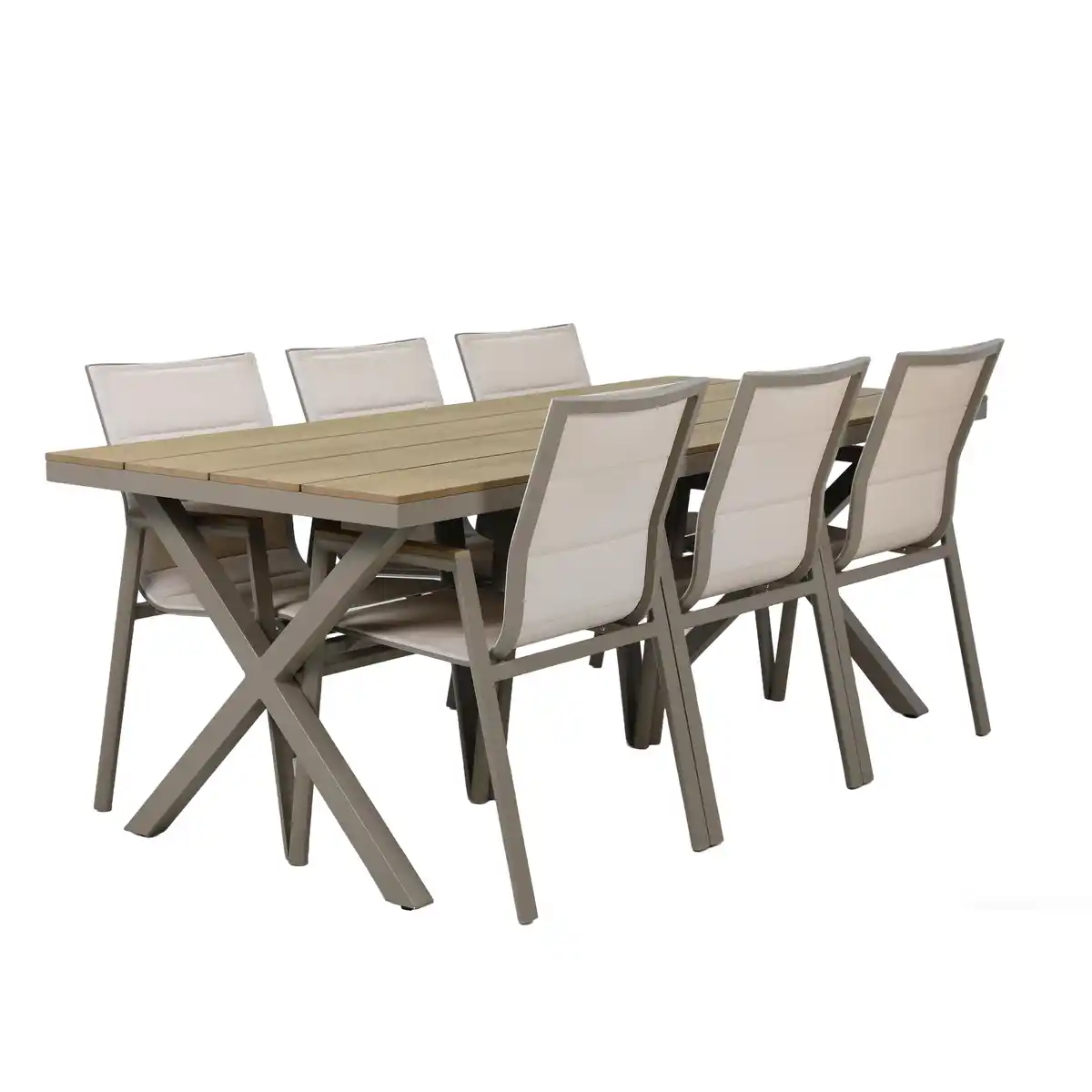 Bild 1 von Primaster Garten-Essgruppe Milos 6 Personen Aluminium taupe/creme