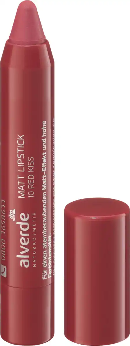 Bild 1 von alverde NATURKOSMETIK Lippenstift Matt 10 Red Kiss, 3,17 g