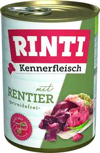 Rinti Kennerfleisch Hundenassfutter Adult getreidefrei 400 g Rentier bei Kartonabnahme