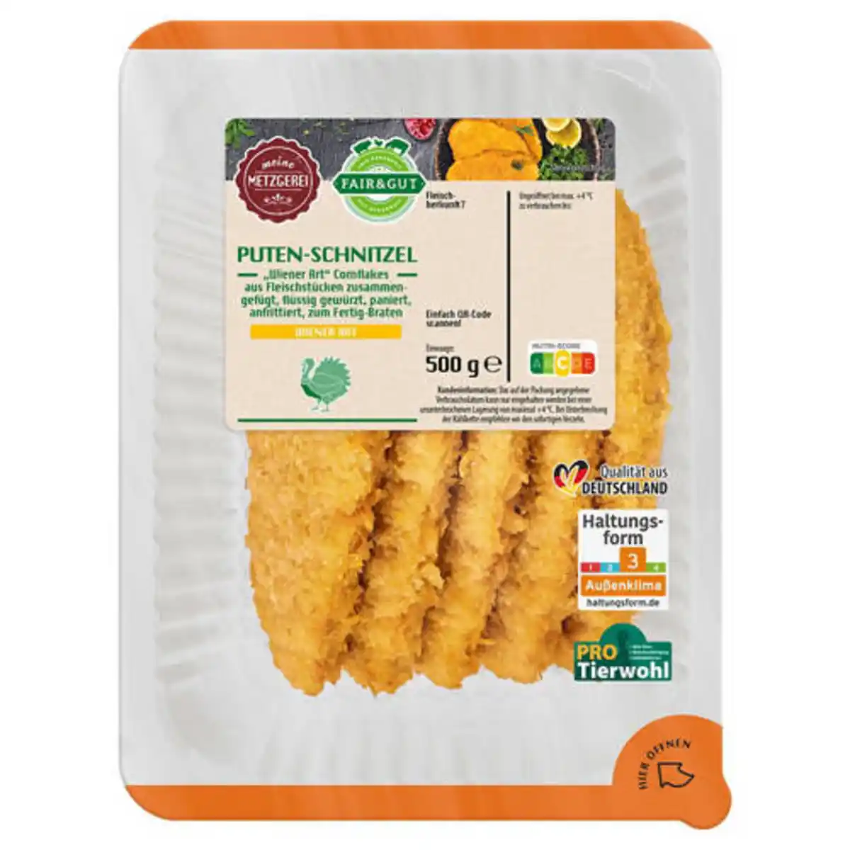Bild 1 von · FAIR&GUT · Putenschnitzel Wiener Art 500 g