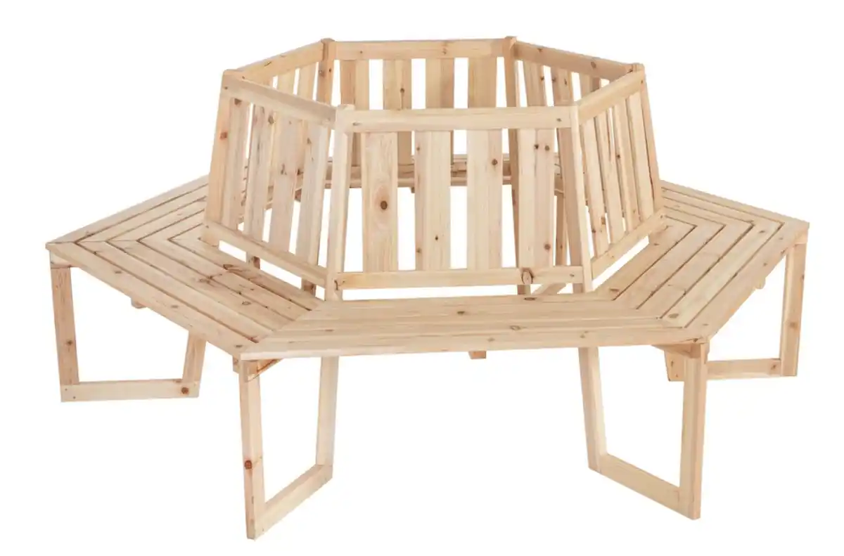 Bild 1 von Baumbank 6-Eckig & 360°, ca. 205 x 178 x 90 cm aus Tannenholz