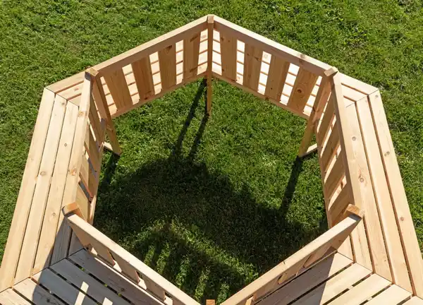 Bild 3 von Baumbank 6-Eckig & 360°, ca. 205 x 178 x 90 cm aus Tannenholz