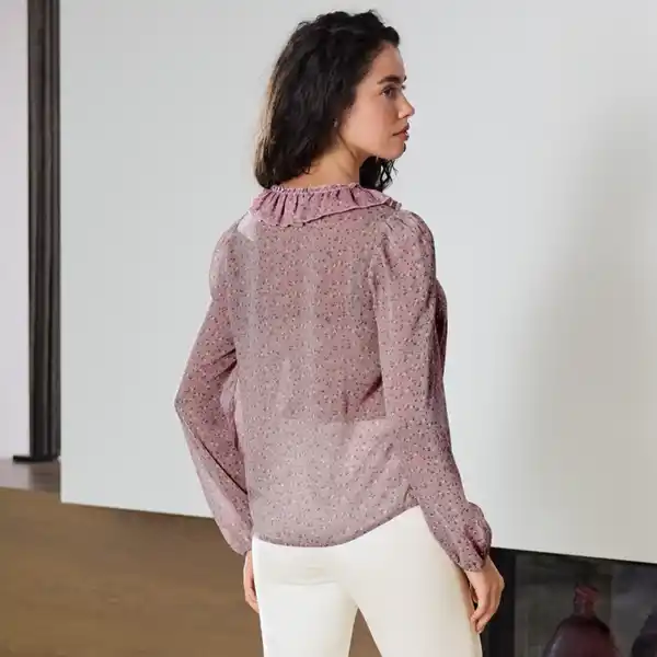 Bild 4 von Damen-Bluse mit Rüsche am Ausschnitt