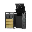 Bild 2 von 2er Mülltonnenverkleidung in Holzoptik, ca. 132 x 80 x 116 cm - Anthrazit