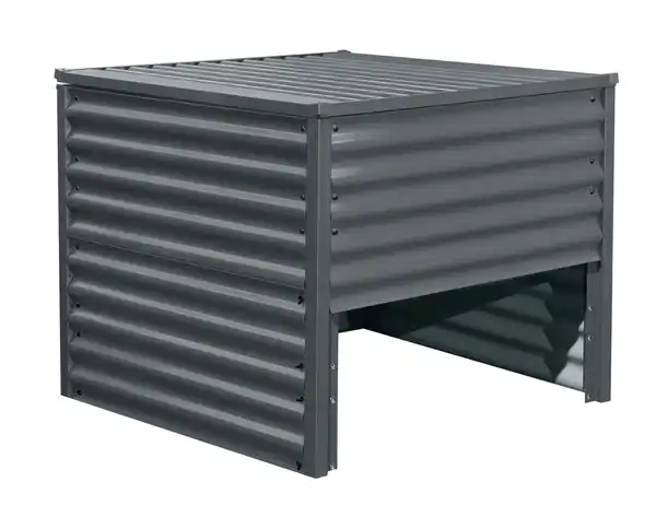 Bild 4 von Komposter aus Stahl mit Deckel, ca. 98 x 98 x 85 cm - Grau