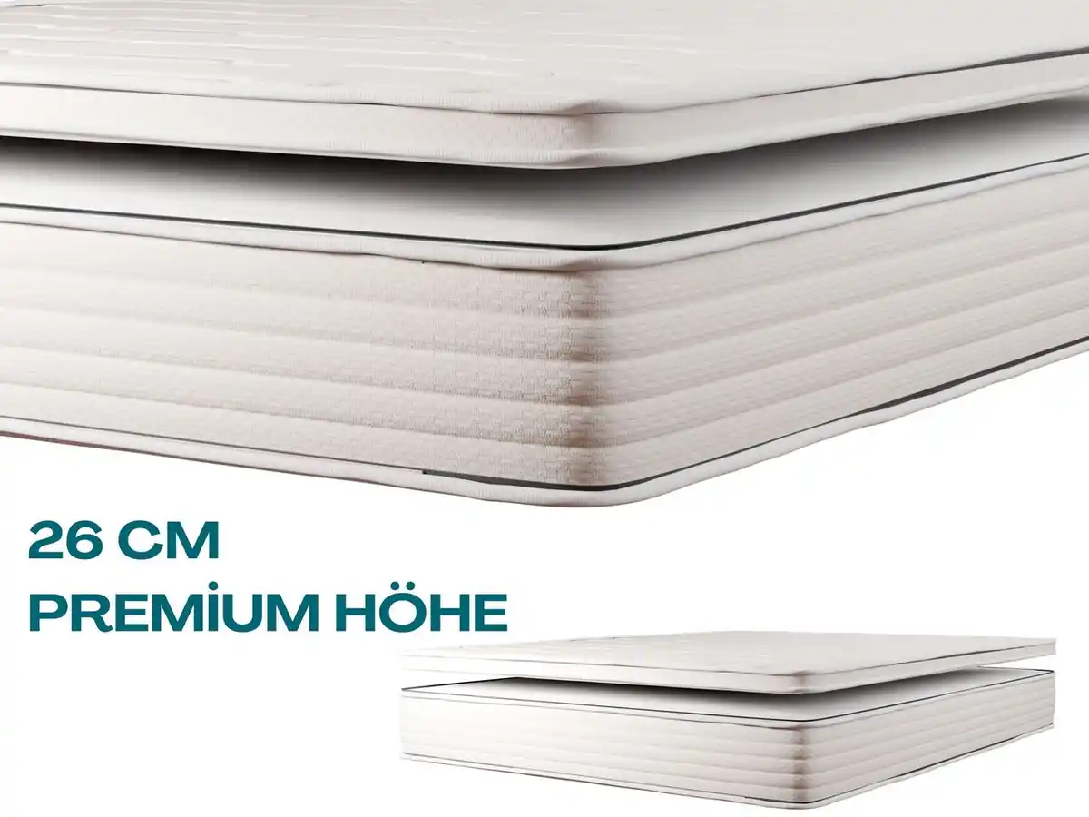 Bild 2 von AH26 Boxspringfederkernmatratze mit abnehmbarem Komfortschaum-Topper & Aloe Vera Bezug