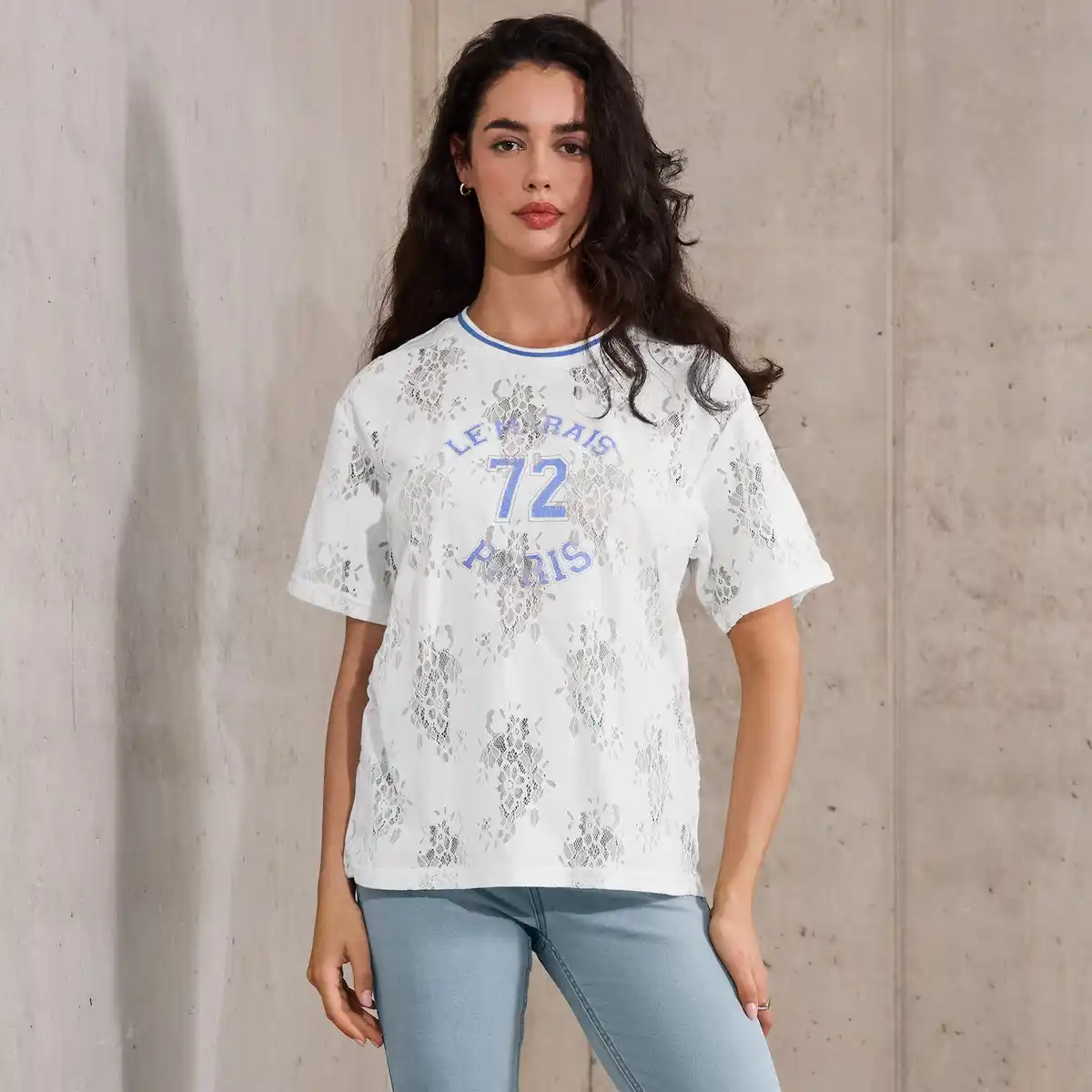 Bild 1 von Damen-T-Shirt mit Spitze