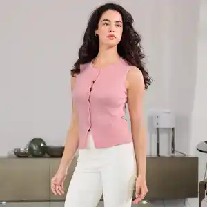 Damen-Strickweste mit Knopfleiste