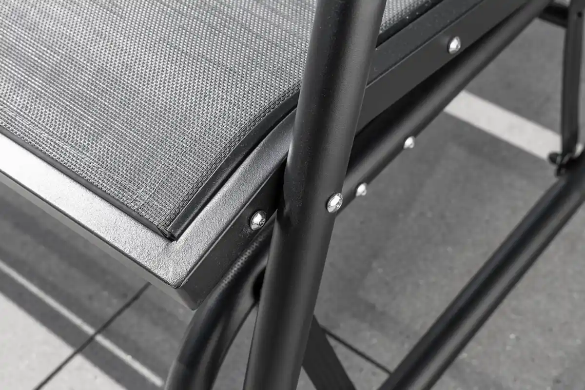 Bild 4 von 2-Sitzer Garten Schaukelbank, ca. 120 x 70 x 83 cm - Schwarz