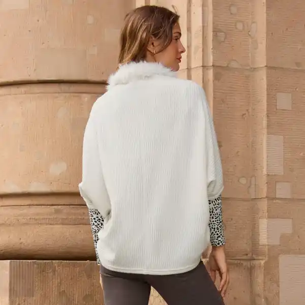 Bild 4 von Damen-Cardigan mit Kunstfell-Kragen