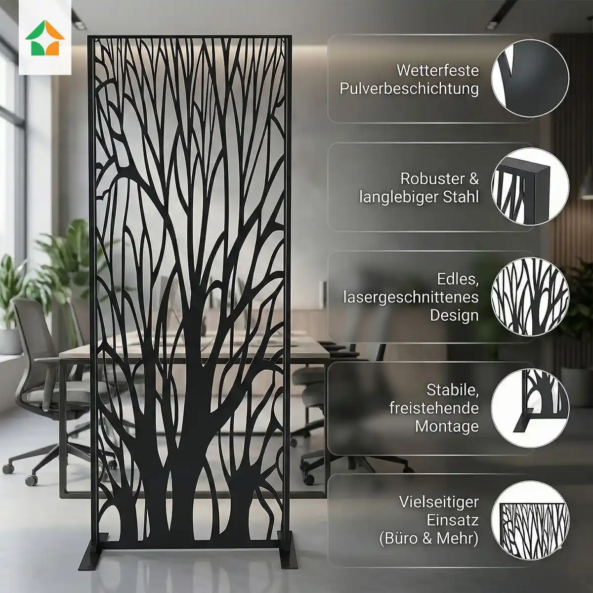 Bild 1 von Dekorative Metallwand Metallsichtschutzwand