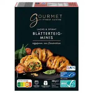 GOURMET FINEST CUISINE Blätterteig-Minis 300 g, Lachs-Spinat