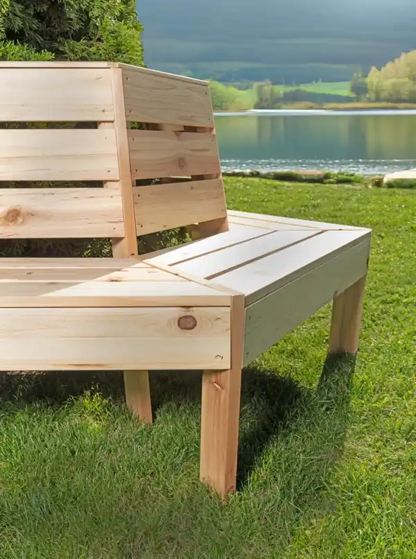 Bild 3 von Baumbank 4-Eckig & 180°, ca. 74 x 167 x 75 cm aus Tannenholz