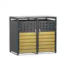 Bild 3 von 2er Mülltonnenverkleidung in Holzoptik, ca. 132 x 80 x 116 cm - Anthrazit