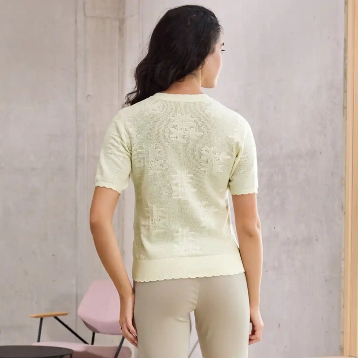 Bild 4 von Damen-Pullover in Ajour-Strick-Design