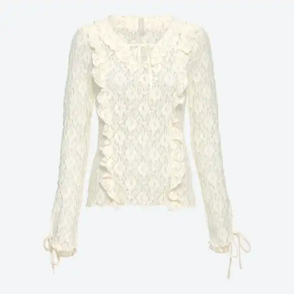 Bild 2 von Damen-Langarmshirt mit Rüschen