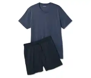 Shorty-Pyjama-Set, blau/navy