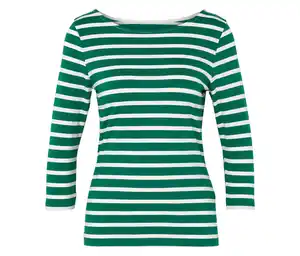 Shirt mit 3/4-Arm, grün gestreift