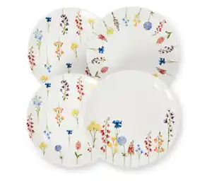 4 Dessertteller mit Dekor