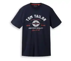 Tom Tailor T-Shirt mit Logo, Sky Captain Blue