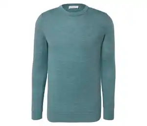 Merino-Pullover, hellblau meliert