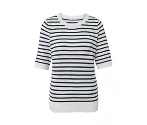 Gestreifter Feinstrickpullover, navy