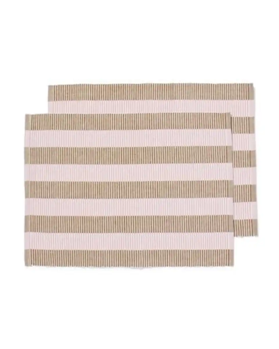 Bild 1 von Tischsets 45 x 35 cm, Baumwolle, rosa-weiß gestreift – 2 Stück
