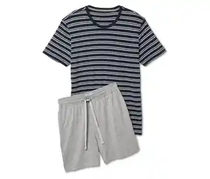 Shorty-Pyjama-Set, navy/grau