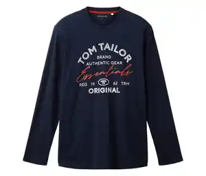Tom Tailor Longsleeve mit Logo, Sky Captain Blue