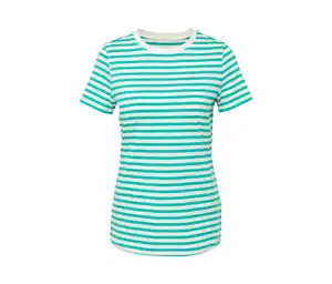 Basic T-Shirt, aqua-weiß gestreift