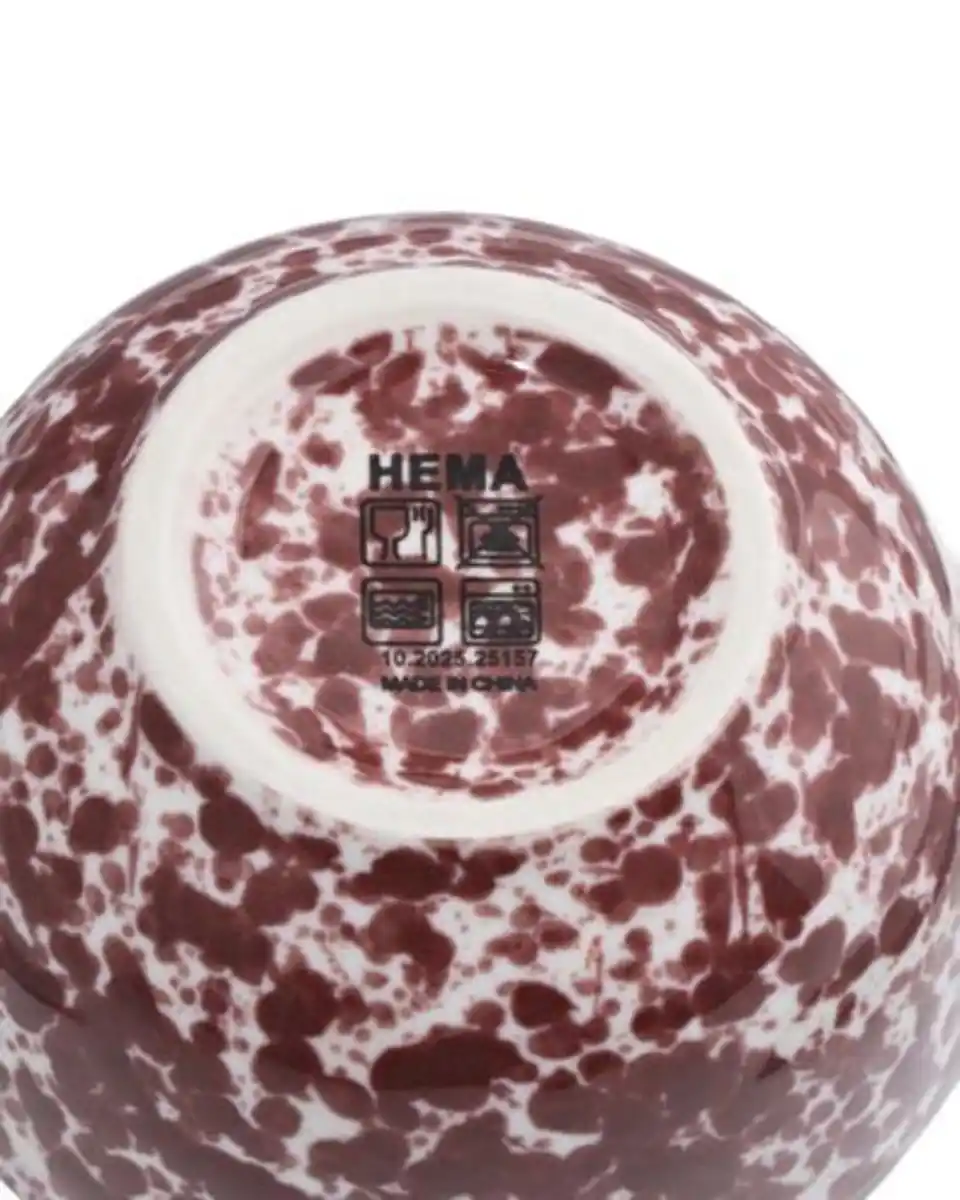 Bild 3 von Mini-Schälchen ⌀ 7 cm aus Steingut, Rot, gesprenkelt