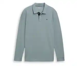Tom Tailor Longsleeve Piqué Poloshirt, Grey Mint