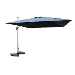 CASAYA Pendelschirm »Paros«, LxB: 300 x 300 cm, UV80+, Aluminium, Holzoptik/anthrazit