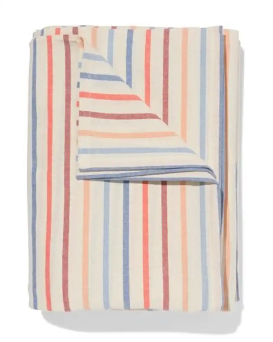 Bild 1 von Tischdecke XL 320 x 145 cm, Baumwolle, blau-terra gestreift