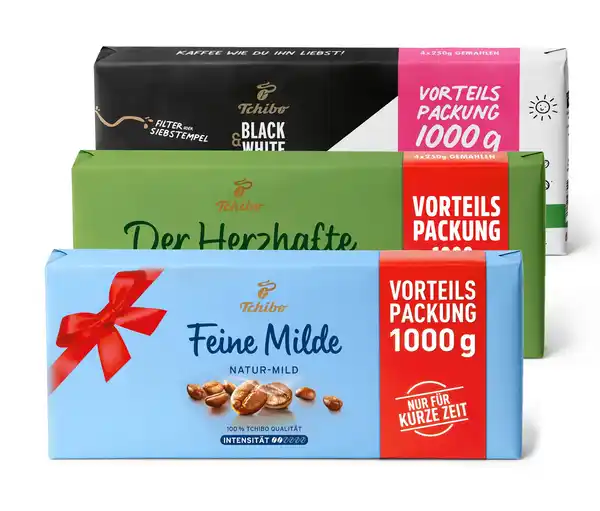 Bild 1 von Vorteilspackungen Probierset Filterkaffee - 3 x 1 kg Gemahlen