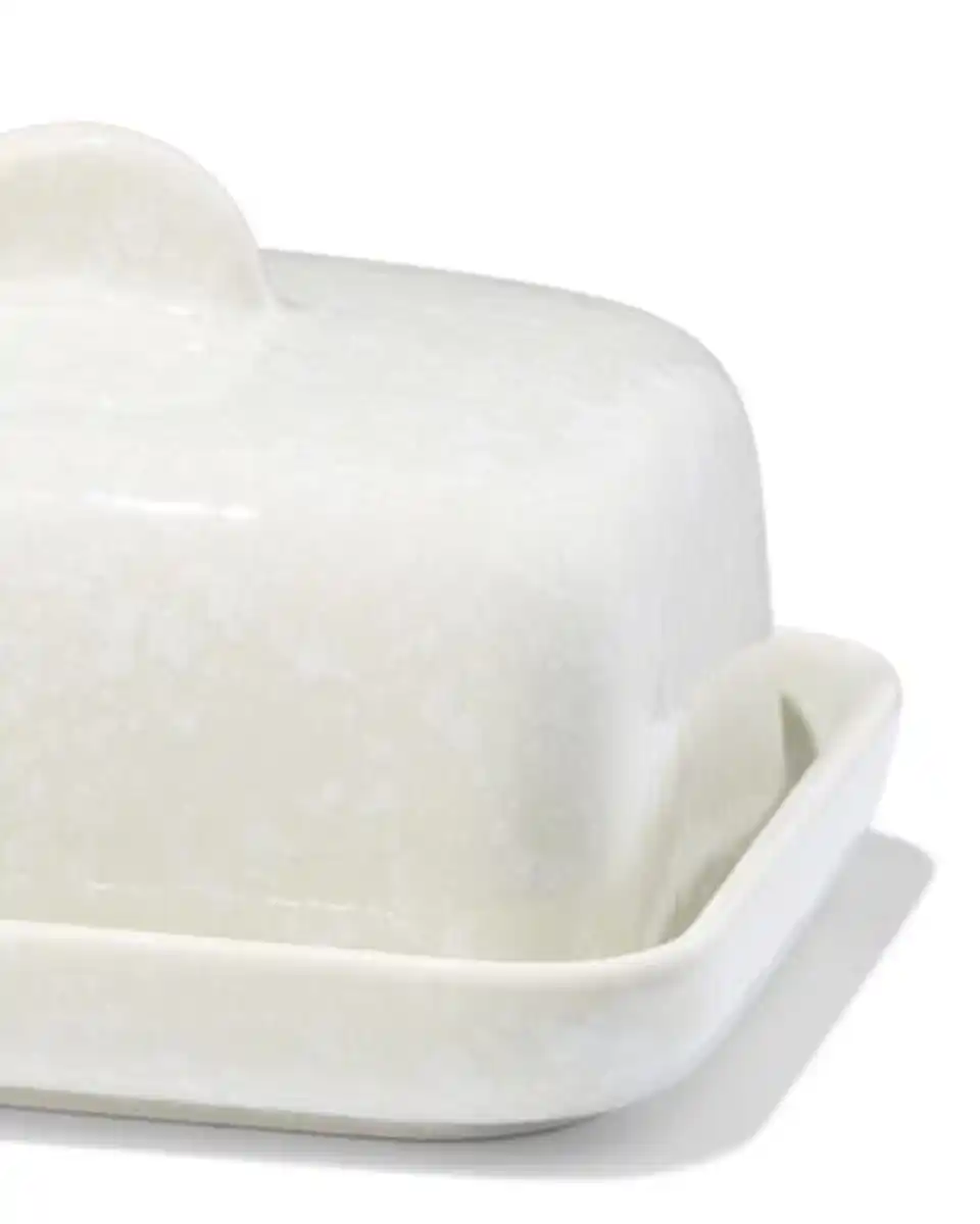 Bild 2 von Butterdose 14 × 15 × 9 cm, Steingut, gesprenkelt, grün