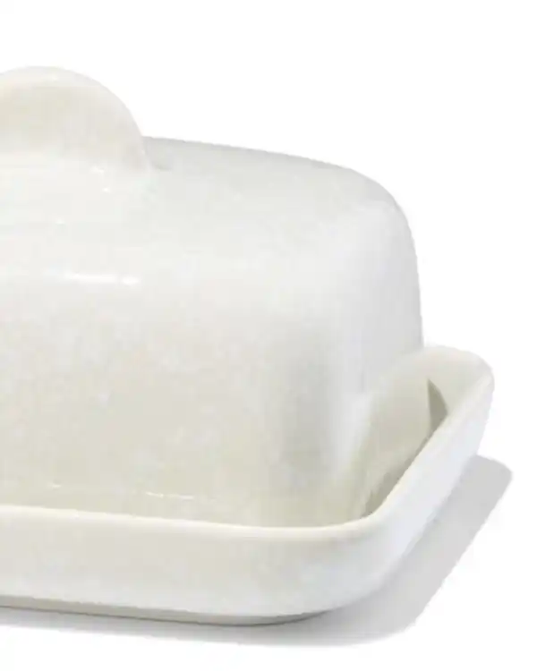 Bild 2 von Butterdose 14 × 15 × 9 cm, Steingut, gesprenkelt, grün