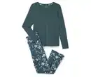 Bild 1 von Pyjama-Set, petrol mit floralem Alloverprint
