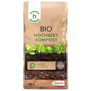 h-Marke Hochbeet-Kompost, Bio, 40 Liter, torffrei, vegan