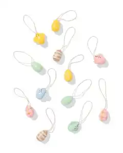 Oster-Anhänger Holz Ei – 12 Stück