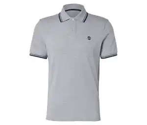 Piqué-Poloshirt, grau meliert