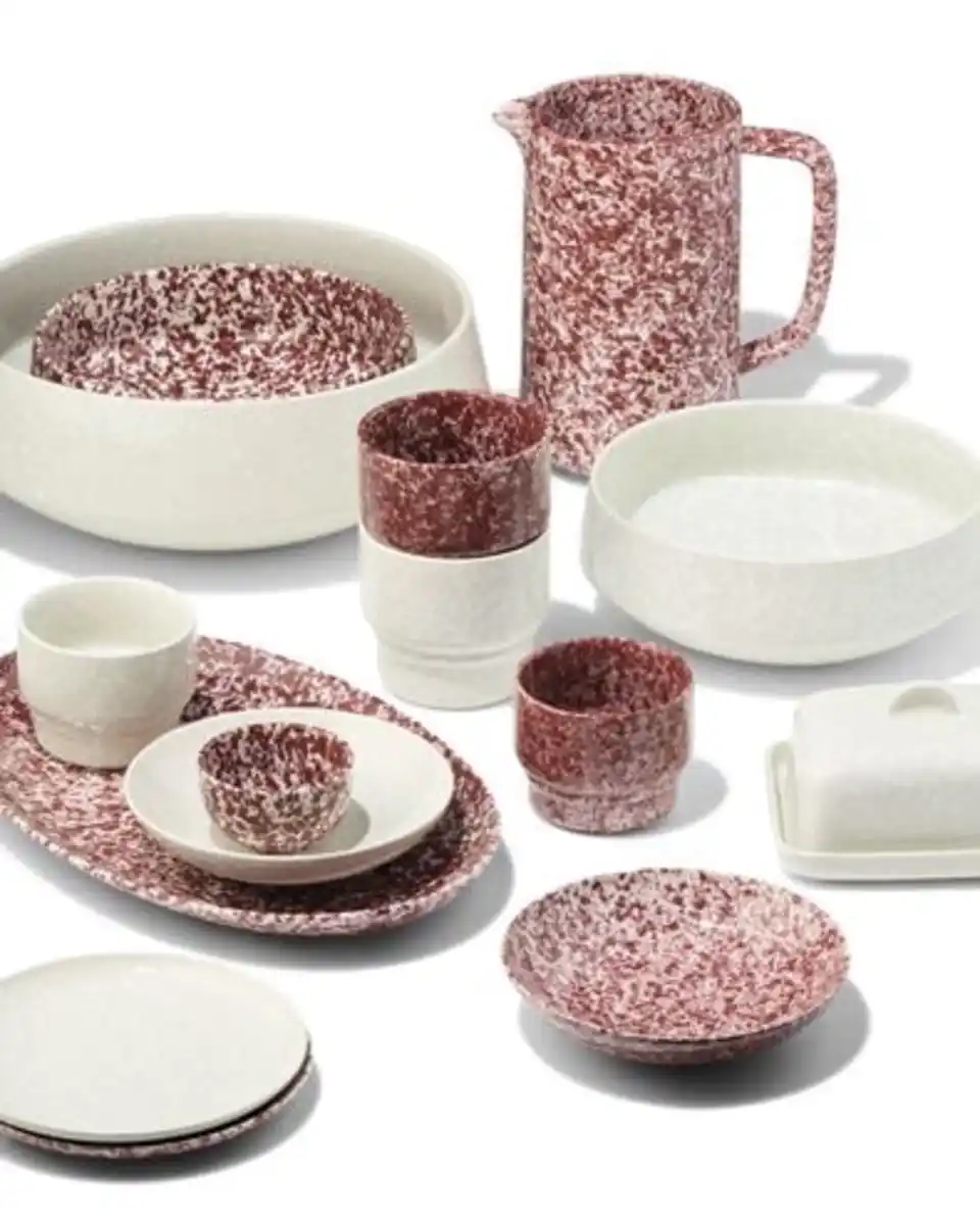 Bild 4 von Mini-Schälchen ⌀ 7 cm aus Steingut, Rot, gesprenkelt